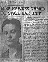 Elizabeth Hawkes State Bar Newspaper Clipping