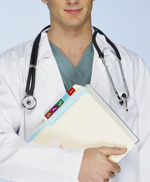doctor with paperwork