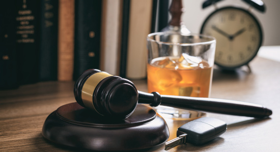 gavel and alcohol