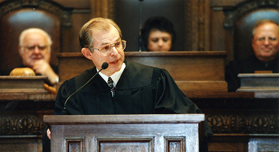 David Prosser speaking at his investiture in 1998