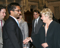 Justice Ann Walsh Bradley greets new lawyers