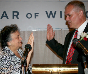 Kevin Klein is sworn in by Shirley Abrahamson