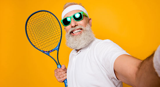 elderly tennis player