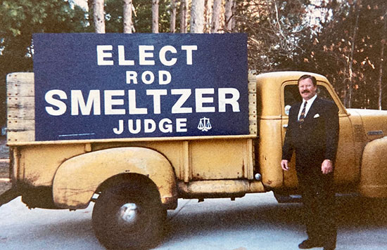 Rod Smeltzer with campaign truck