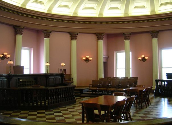 The restored courtroom in the Old Courthouse in St Louis