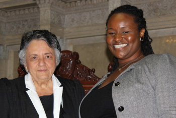 Torrie Smith with Chief Justice Shirley Abrahamson