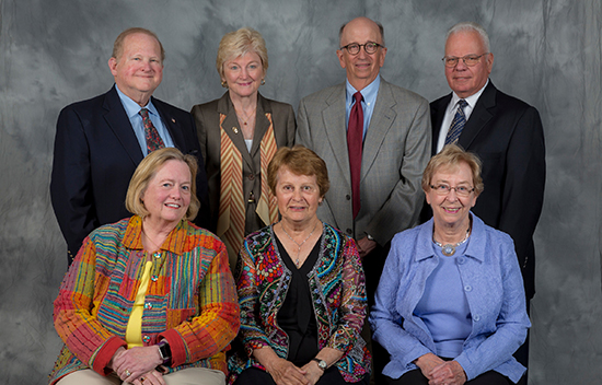 Jerry Slater, Ronald Todd, and Colin Pietz joined by Chief Justice Roggensack and Agnes Slater, Mary Todd, and Lois Pietz.