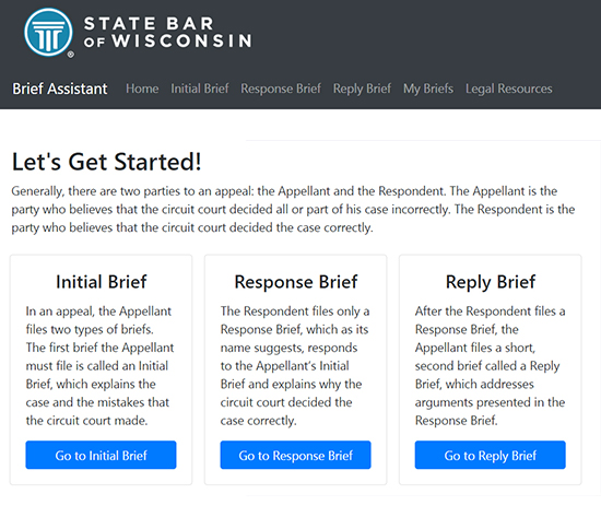 Brief Assistant App homepage