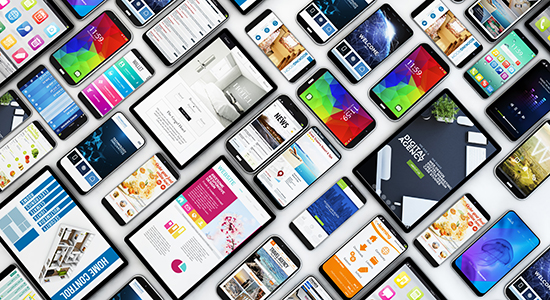 collage of phones and tablets