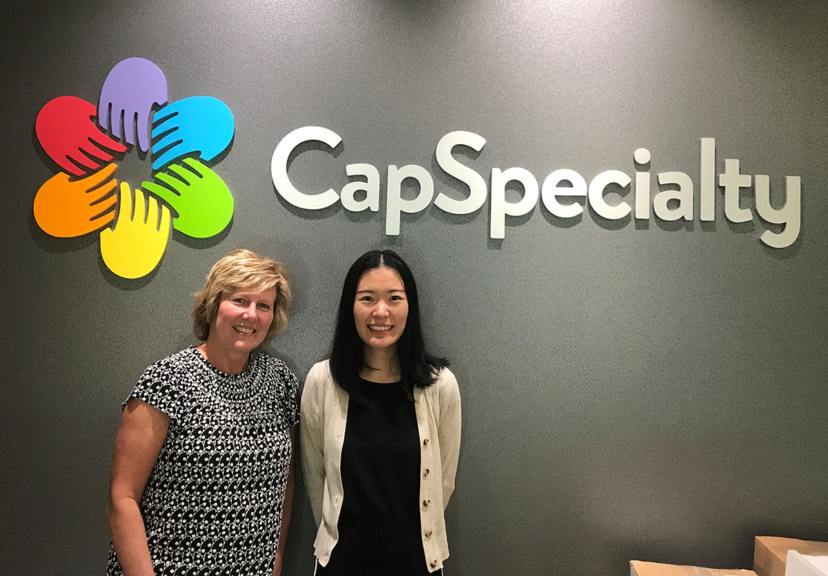 U.W. law student Hazel Wang, right, clerked with CapSpecialty in Madison