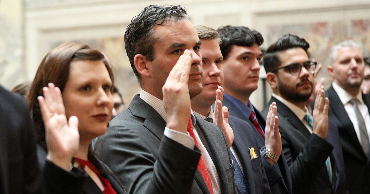 Lawyers taking the oath