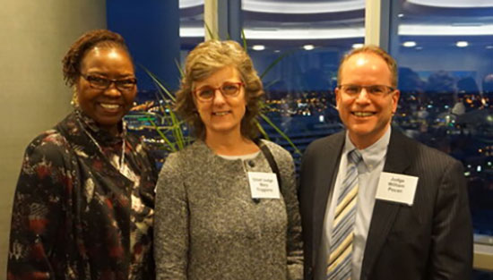 Judge Maxine White, Chief Judge Mary Triggiano, and Judge William Pocan, a member of the LGBT Bar Association.