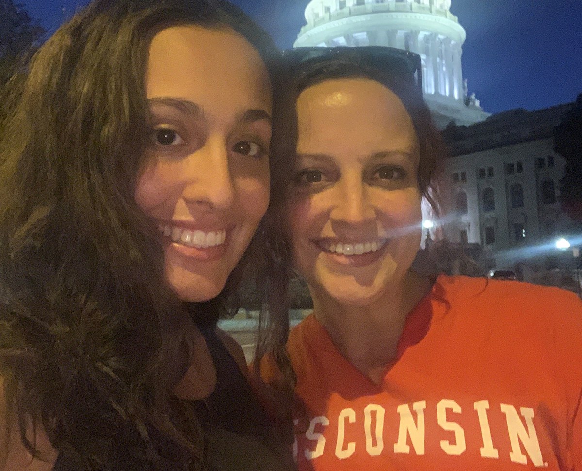 Rebeca López with daughter Aerial