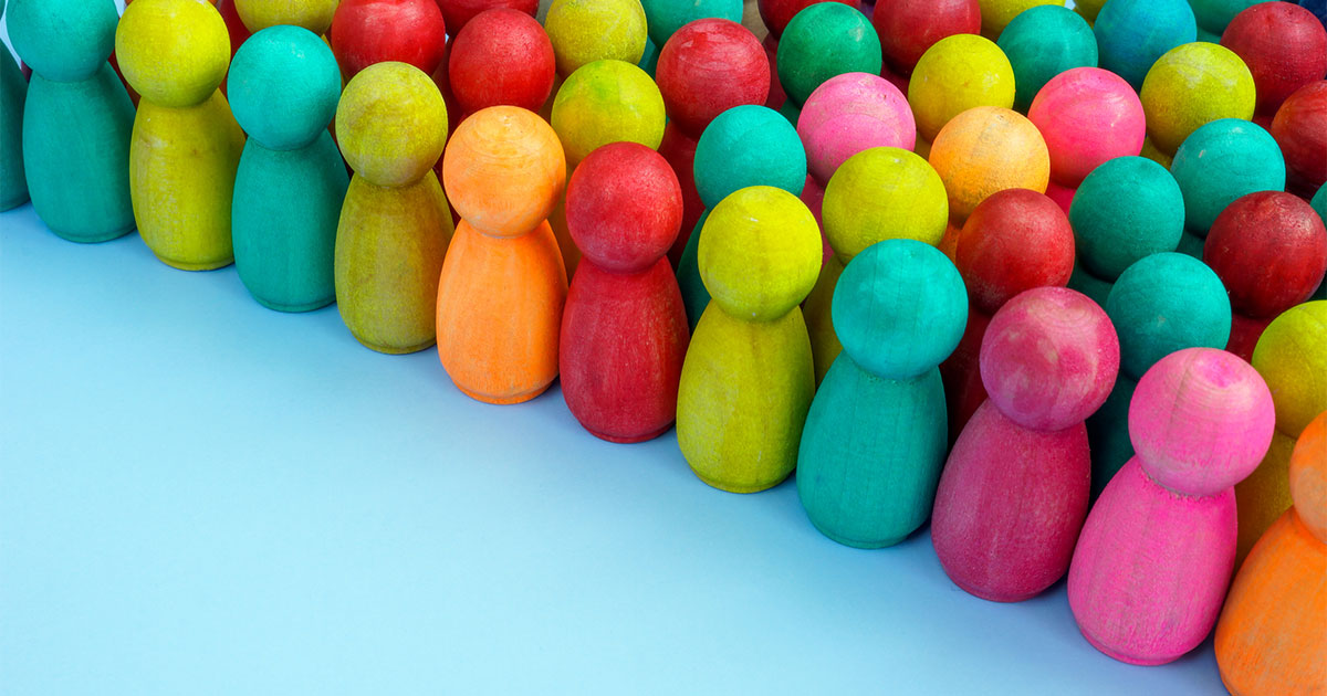 abstract image of diversity showing colorful figurines