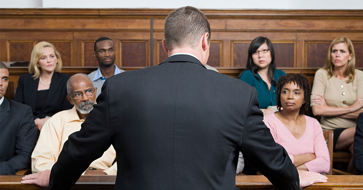 prosecutor talking to jury