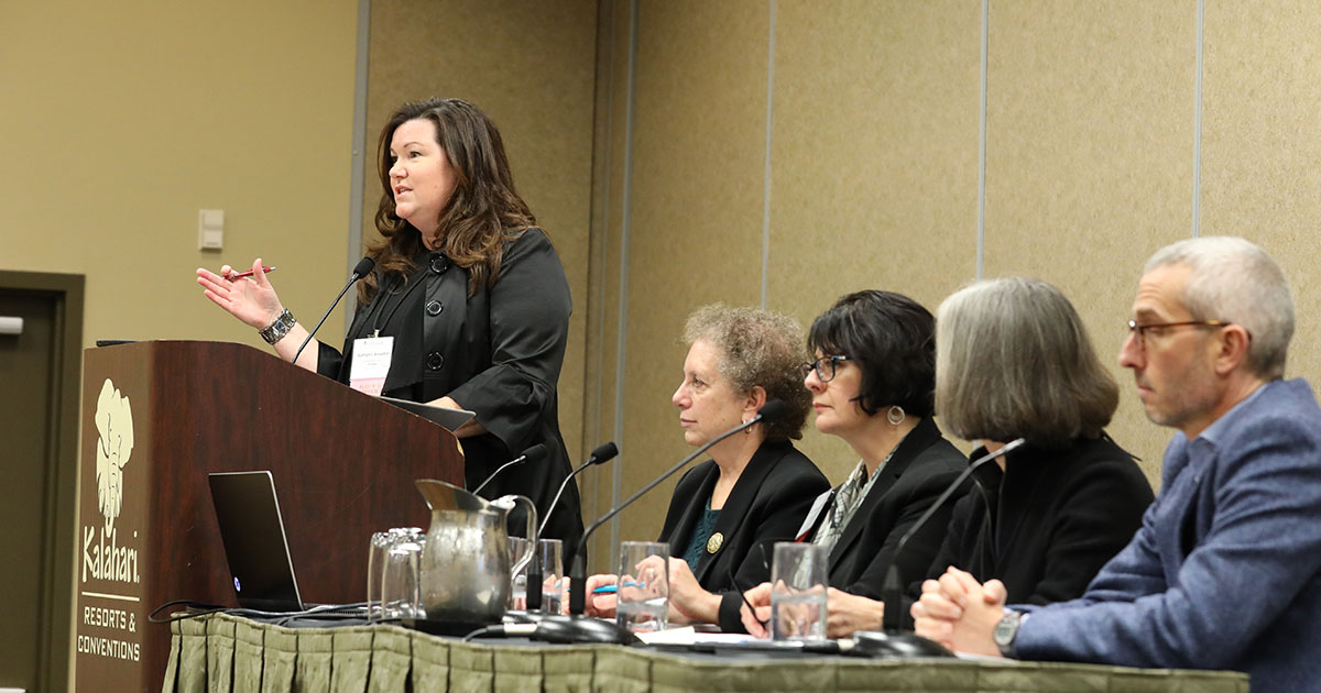 Kate Knowlton speaks during a CLE session