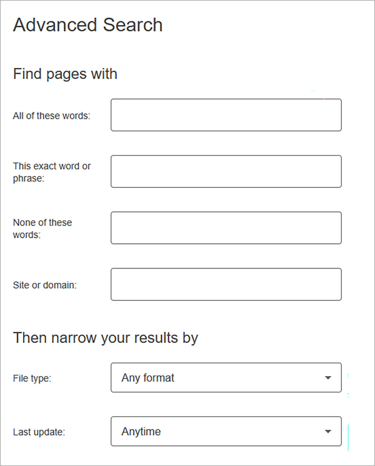 Figure 1 Google Advanced Search Example