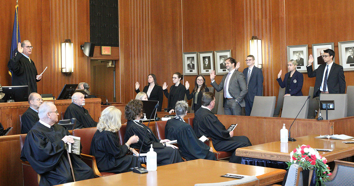 Deputy Chief Judge Timothy D. Boyle administers the oath