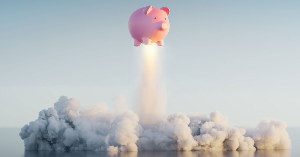 piggybank rocketing