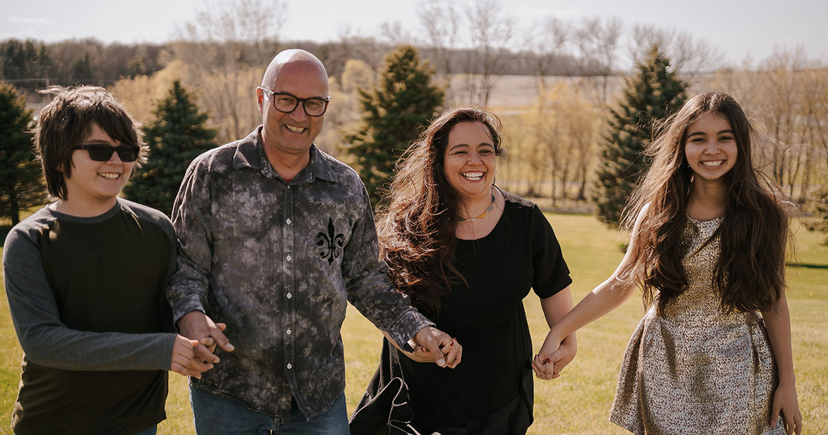 Tatiana Shirasaki, second from right, poses with her family