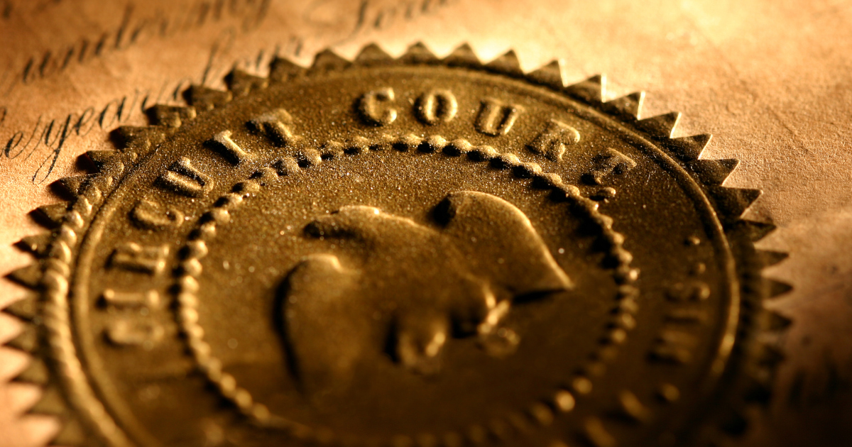 A Sepia Toned Paper Bearing An Embossed Seal That Reads Circuit Court