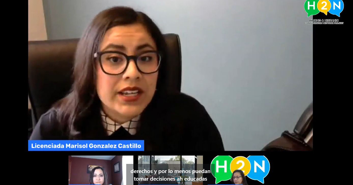 Marisol Gonzalez Castillo gives a presentation via Facebook Live