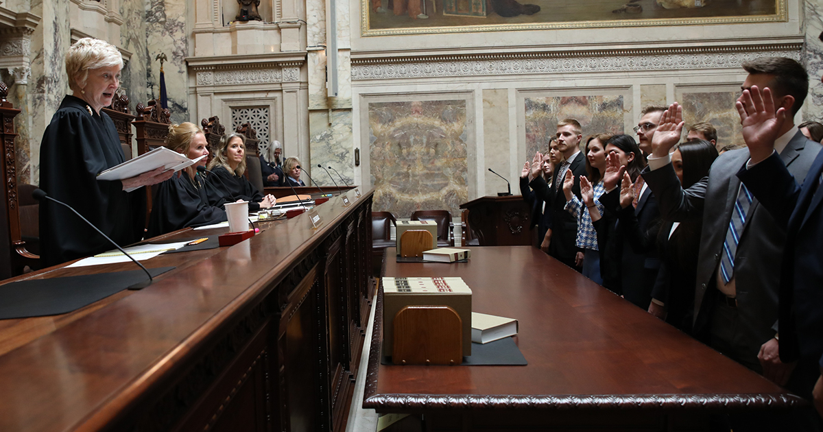 Justice Pat Roggensack gives the Attorney's Oath