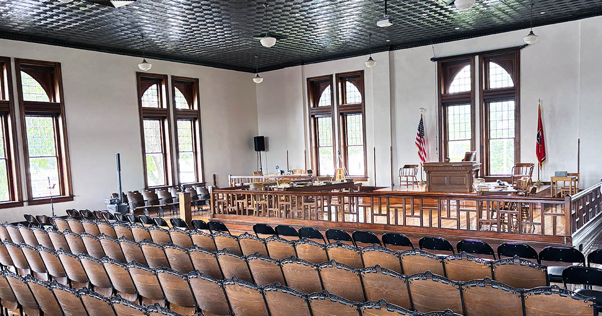 a restored 100-year-old courthouse