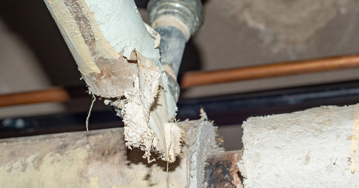 Stock Image of Pipe with Asbestos Insulation