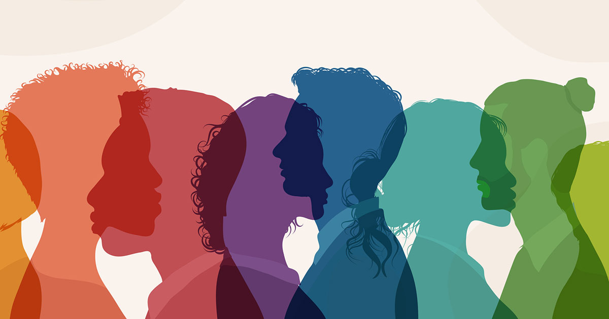colorful sillhouettes of people