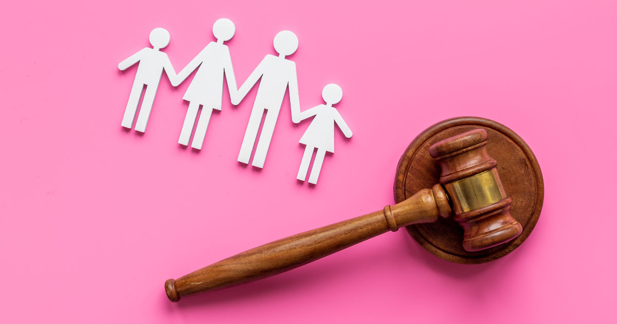 family law on pink background