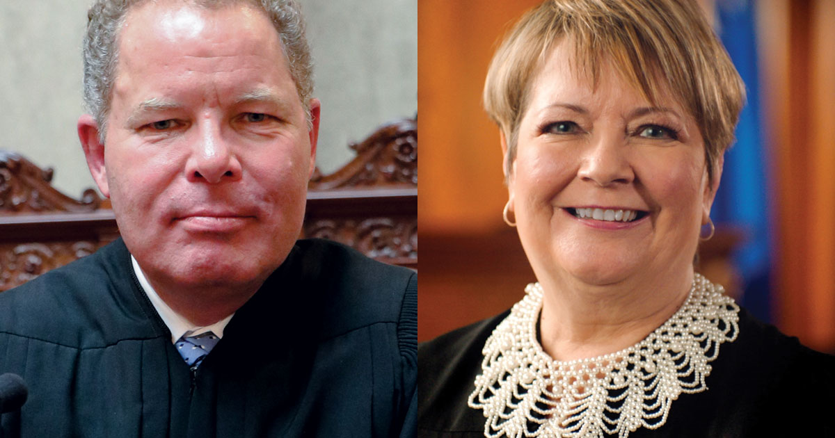 side by side headshots of the two supreme court candidates