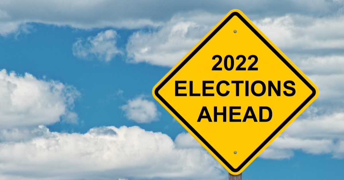 Sign with text "2022 Election Ahead"