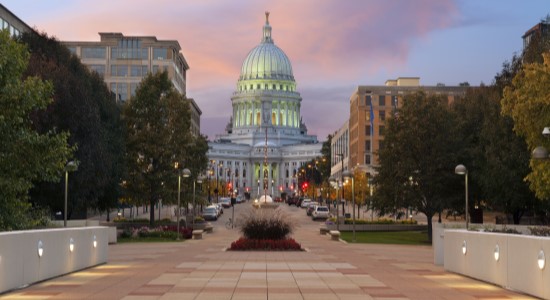 Wisconsin Capitol on a summer evening