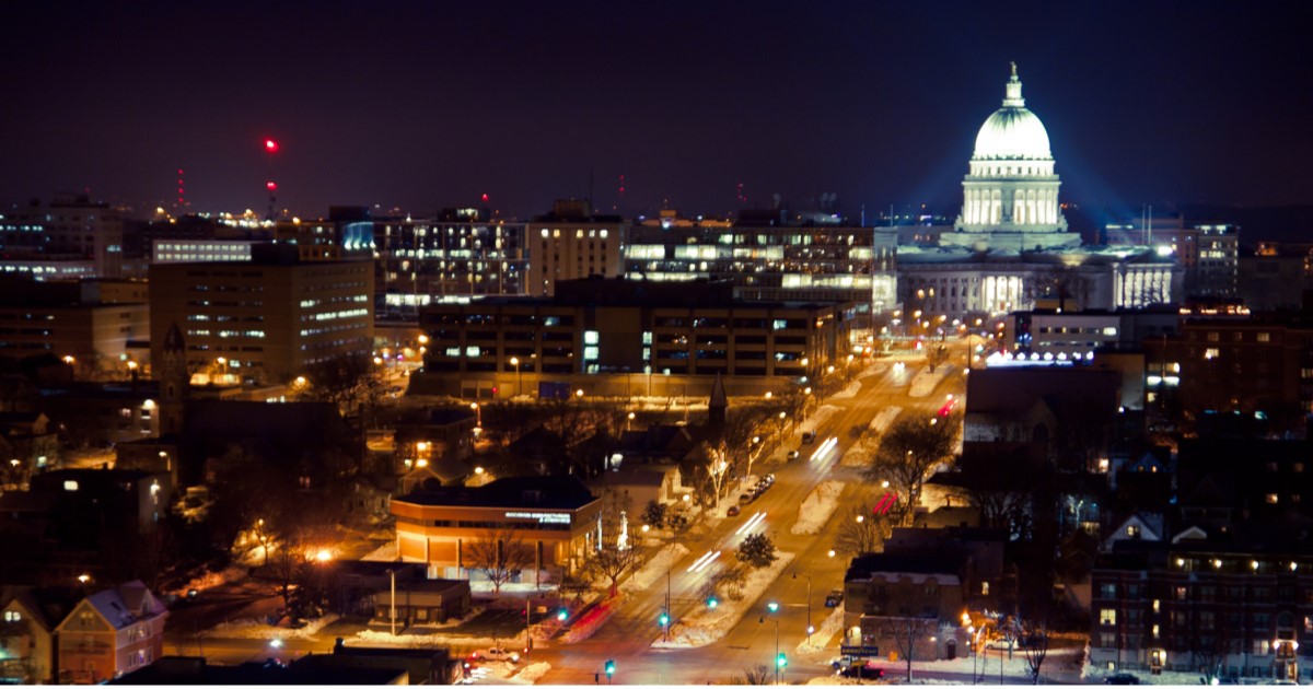 Capitol in winter at night