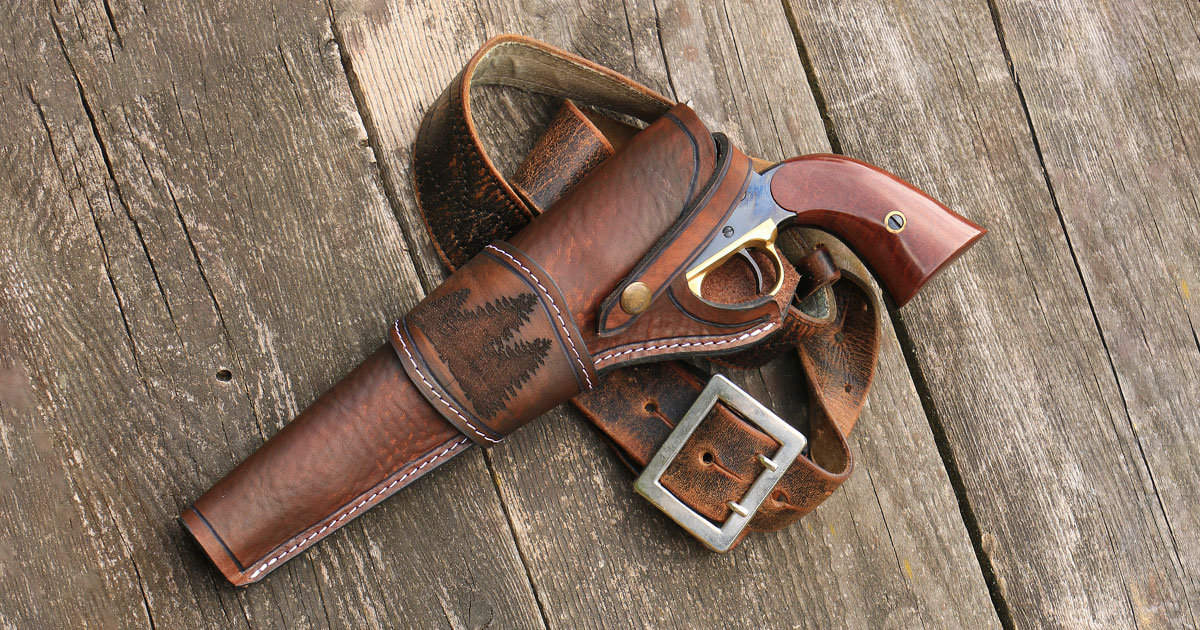 pistol in holster gun belt