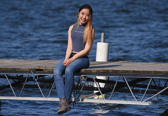 Nikki Yang on pier