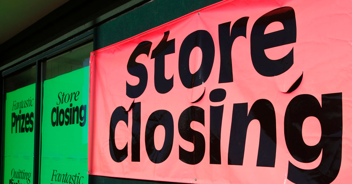 store closing sign