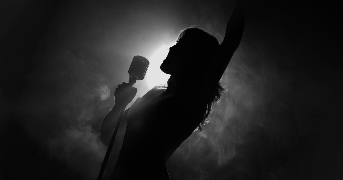 silhouette of singer