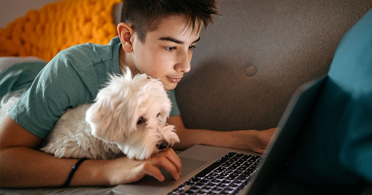 student on laptop