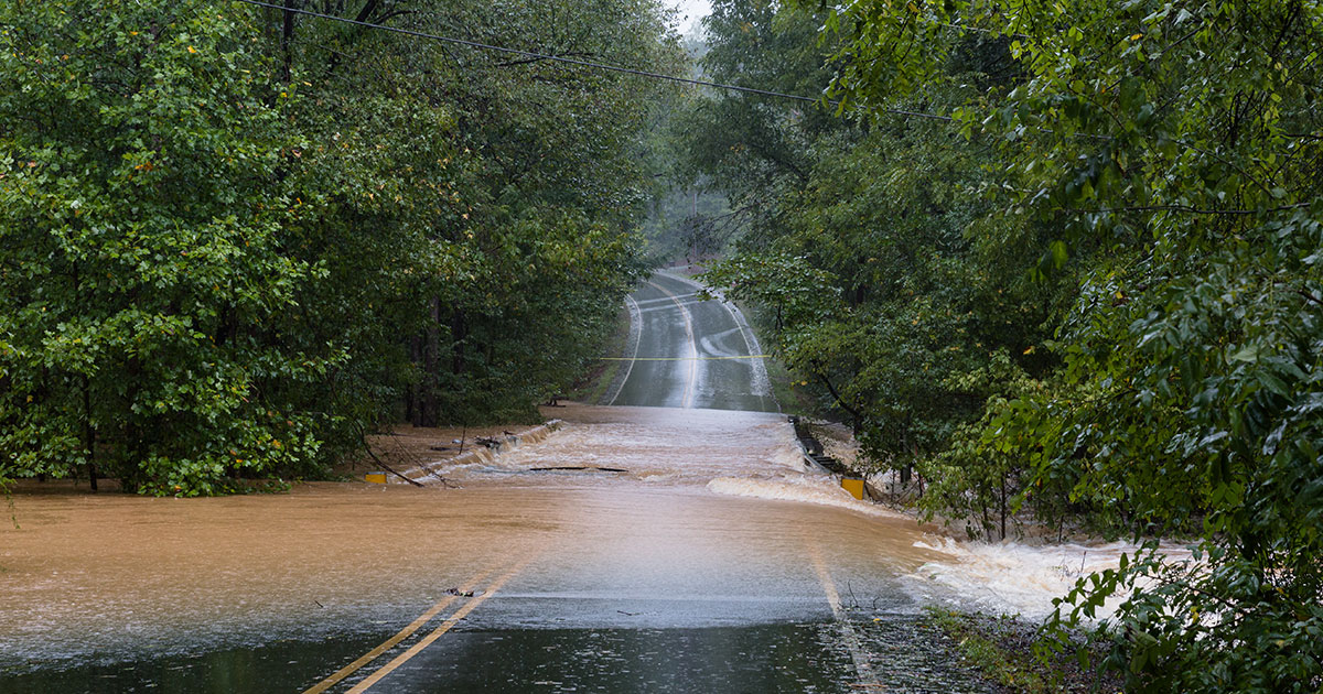 flooded road