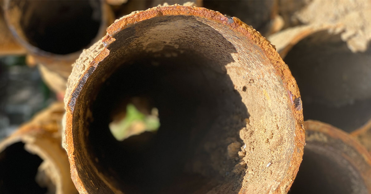 rusted water pipes