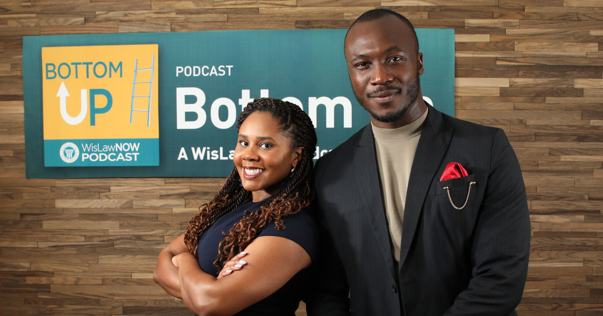 Bottom Up Podcast co-hosts Emil Ovbiagele and Kristen Hardy