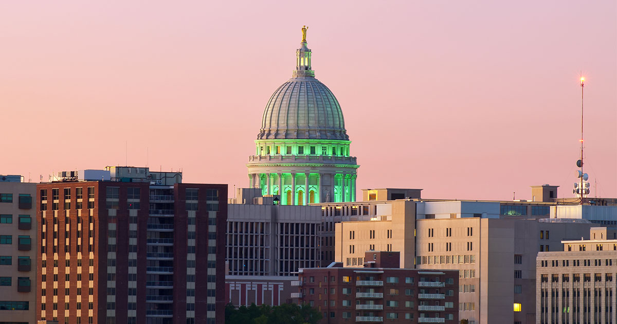 Skyline of Madison with State Capitol