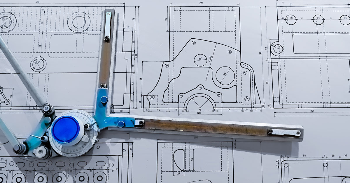 blueprints and ruler
