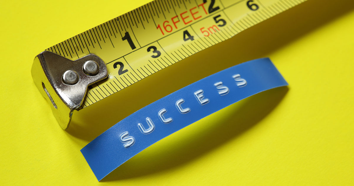 Ruler measuring success sticker