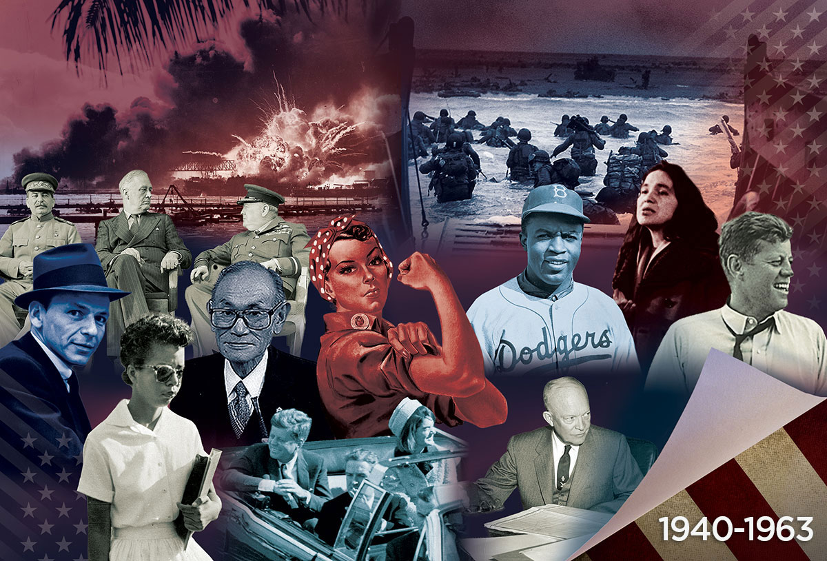 collage of historical American figures and events