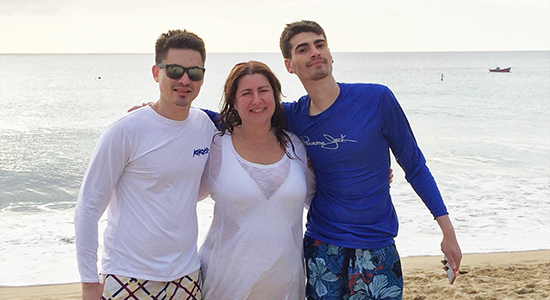 Jair Alvarez with mother and brother