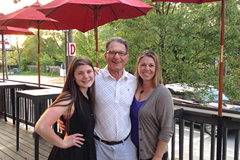 Richard Brown with daughters in Atlanta