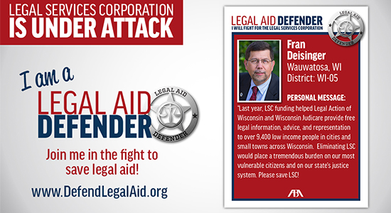 Fran Deisinger Legal Aid Defender card